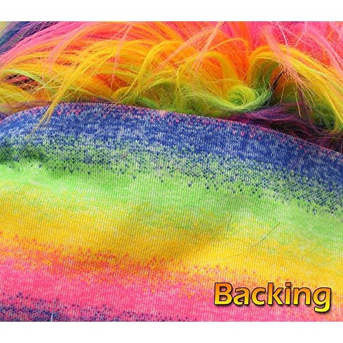 Faux Fur Fabric Long Pile Gorilla Rainbow Stripes / 60 Wide/Sold ...